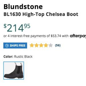 Chelsea 1630 Blundstone Boots- Rustic Black: Size 9